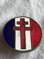 WW2 Free French (Cross of Lorraine) Enamel Lapel Badge