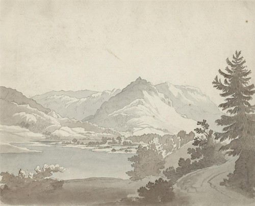 Grasmere cumbria watercolour - cumbria,