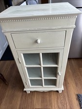 Cream Bathroom Cabinet, Glazed , 3 Shelves and Drawer - Floor Standing