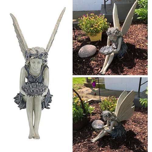 Purple fairy statue resin - purple,