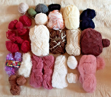 590gm Job Lot Bag Fancy Yarn Wool Balls & Mixed Oddments Knitting Crochet Crafts
