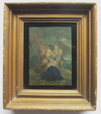 Georgian/Victorian Genuine not Repro Antique Print Wheatley? Family Lovely Frame