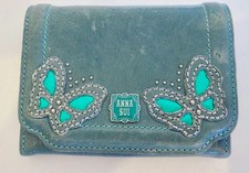 ANNA SUI Green Leather Bifold