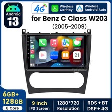 32GB-128GB Apple Carplay Radio Android 13 Sat Nav For Mercedes-Benz C-Class W203