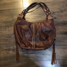 B Makowsky Brown Leather Hobo