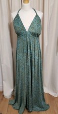 70% Silk Dress Long Turquoise