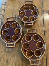 3 REVOL FRANCE BROWN PORCELAIN