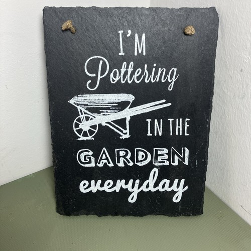 Slate hanging sign garden - sign,,