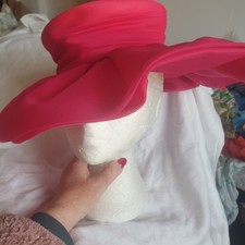 Vtg 80s Pink Organza Statement Hat 50s Style