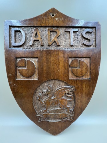 Antique darts shield wooden - darts,