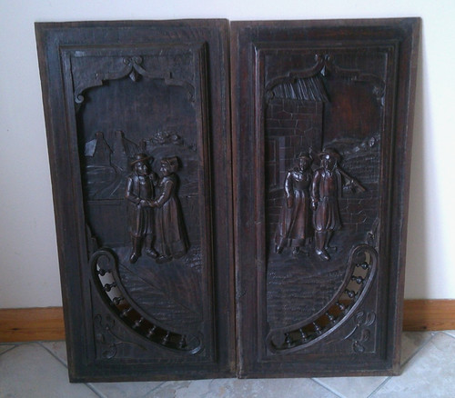 Pair beautifully carved - of,
