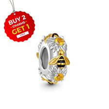 Dancing Bee Spacer S925 Sterling Silver Bead Charm for Women Aunt Mum Nan