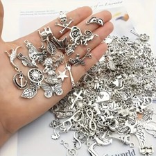 50 Pcs Silver Charms Jewellery