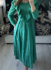 Zara Green Embroidered Long