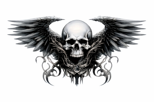 Devil skull with wings car - skull,