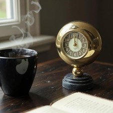 30cm Gold Black Mantel Clock