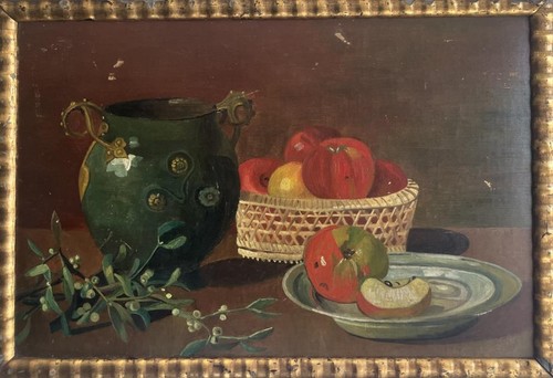 Antique oil painting fine - painting,
