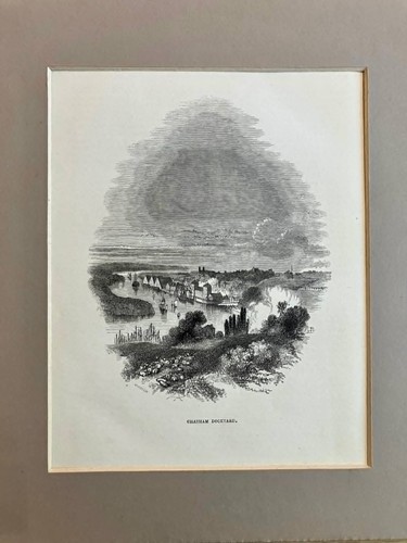 1849 antique print chatham - 1849,