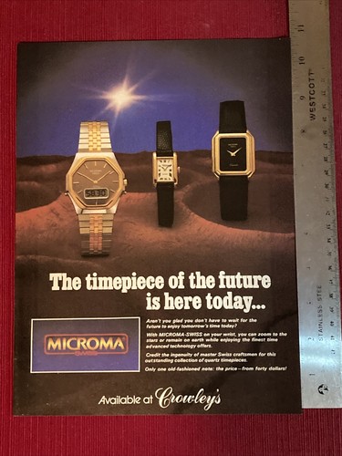 Microma swiss watch 1979 print - watch,
