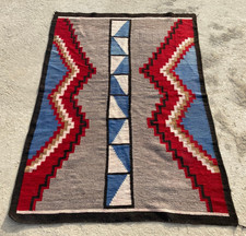 1980 Antique Navajo Crystal Influence Native American Rug Carpet 5 x 3.5 ft