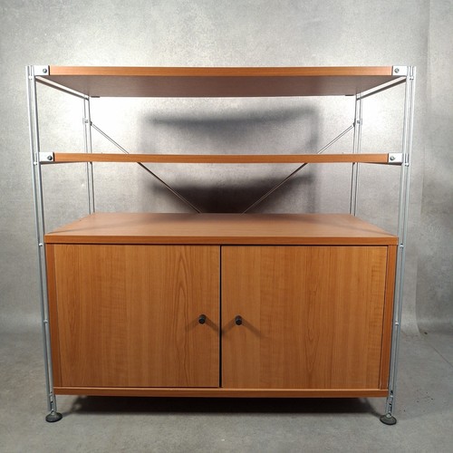 Modular teak effect shelving - modular,