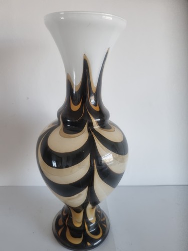 Large 70s empoli glass vase - glass,