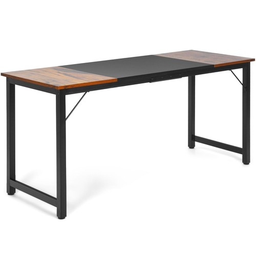 Wooden computer desk - computer,