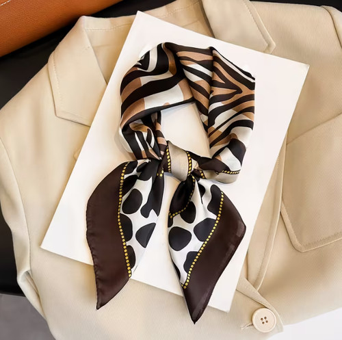 Chic leopard print silk scarf - chic,