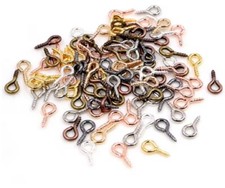 Screw Eye Hooks Clasp DIY Jewellery Finding Screw Eyelet Eyes Nail Hanger K29 UK
