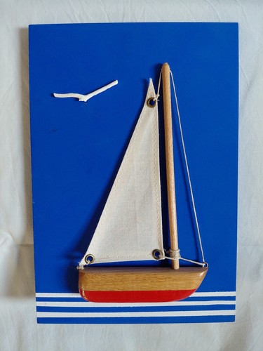 Decorative wooden sailboat - wooden,