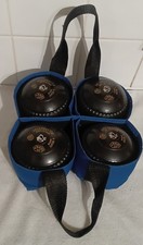 4 X Greenmaster Pro-Star Size 4 Heavy Lawn Bowls BB09 With Carry Holder