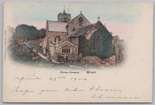 OTLEY Yorkshire The Parish Church Postcard, West Hartlepool Duplex Postmark 1903
