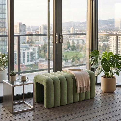 Shaped footstool ottoman - , u‑shaped