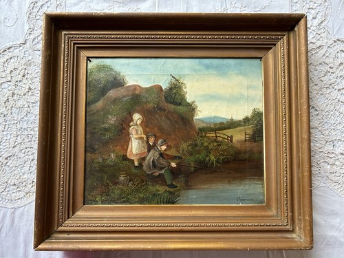 Antique 19th century - antique, oil