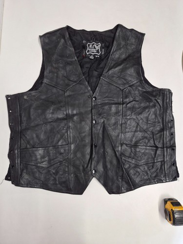 Vintage leather waistcoat - , 50"