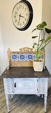 Victorian and Later Painted White Granite Top Washstand Cupboard