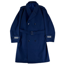 Finnish Police Trenchcoat Overcoat M51 Blue Vintage 1970 Gabardine Large