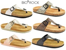 Ladies Summer Footbed Sandals Bio Rock Cloxx Toe Post Beach Flip Flops Shoes