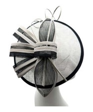 Women's Fascinator Headband Clip Hatinator Round Hat Weddings Races Royal Ascot