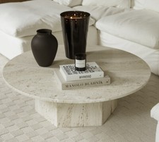 Travertine coffee table