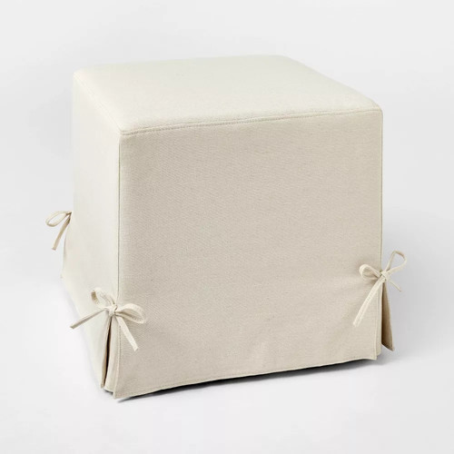 Lynwood slipcover cube ottoman - slipcover,