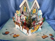 Large 3D Vintage Pop-Up Christmas Card /Story Of Father Christmas