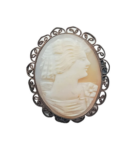 Antique victorian cameo brooch - antique,