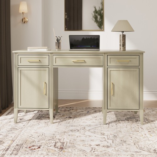Light wood office desk with - light,