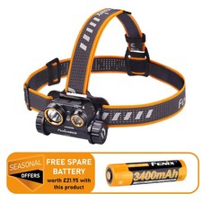 Rechargeable Powerful Headlamp Fenix HM65R  1400 Lumen Black & FREE BATTERY!
