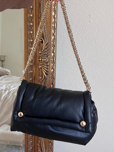 Zara black quilted faux - quilted,