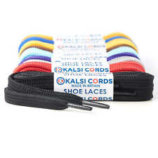 9MM FLAT TRAINER SHOE LACES 1 PAIR STRONG SNEAKER SPORTS & BOOT LACES 35 COLOURS