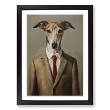 Whippet in a Suit No.4 Framed
