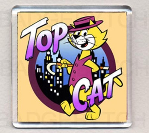 Top cat square fridge magnet - top,