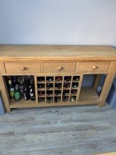 Solid  Oak Sideboard c/w Wine